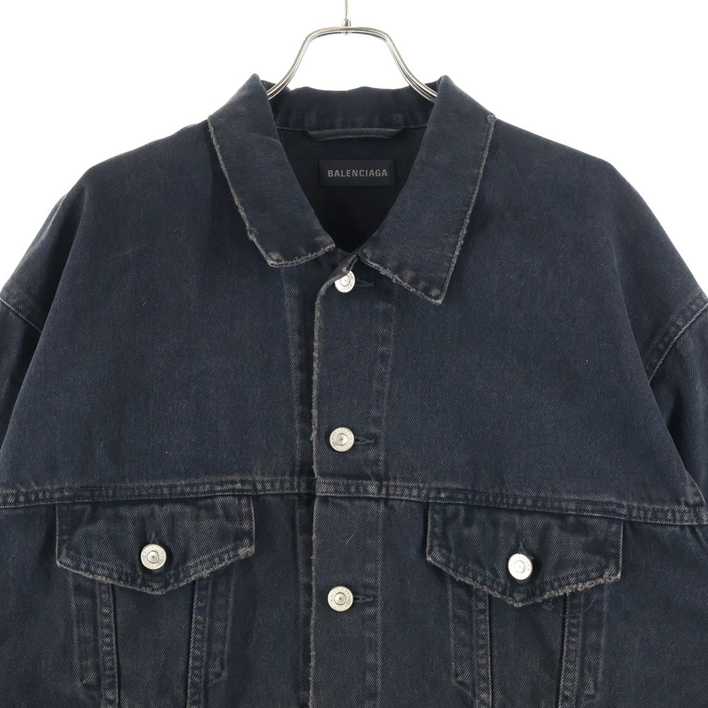 BALENCIAGA(バレンシアガ) Spray BB Logo Denim Jacket スプレー BBロゴ オーバーサイズデニム ジャケット ブラック 678354 TIWA2