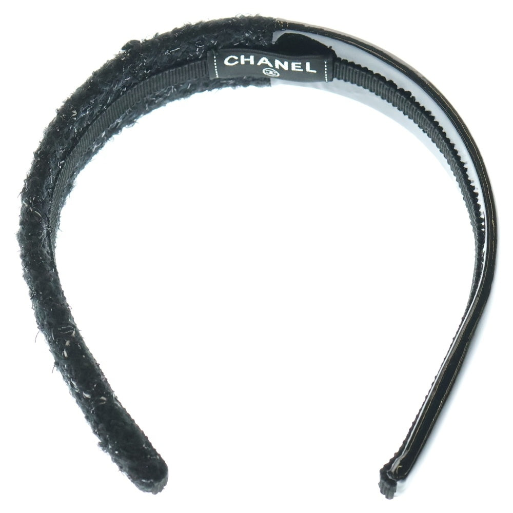 CHANEL(シャネル) ココマーク パテントツイード切替カチューシャ ブラック レディース