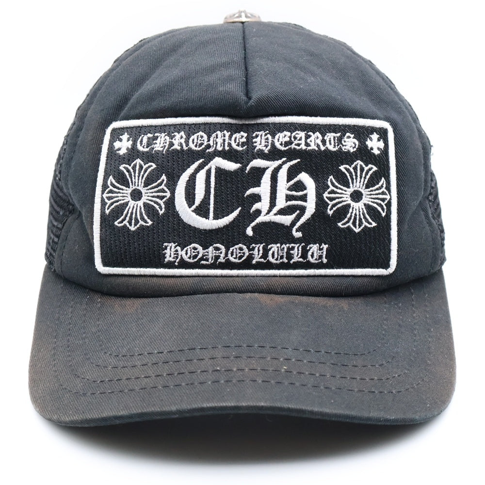 CHROME HEARTS(クロムハーツ) TRUCKER CAP トラッカーキャップ CHパッチクロスボール付メッシュ帽子 ブラック