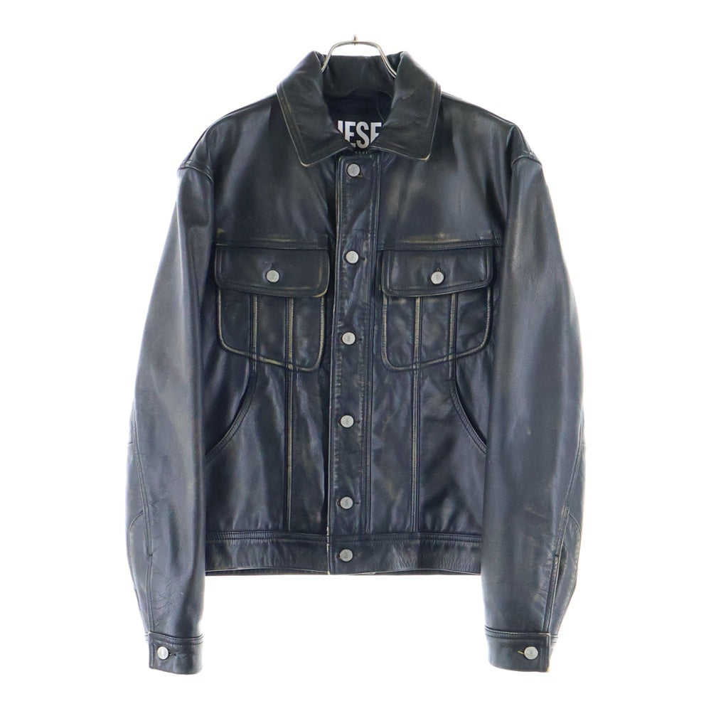 DIESEL(ディーゼル) L-RILEY ショート丈4レザージャケット ブラック A03941