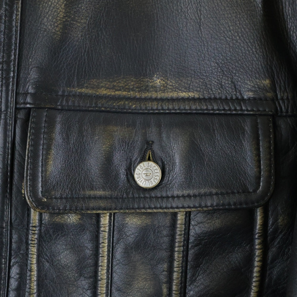 DIESEL(ディーゼル) L-RILEY ショート丈4レザージャケット ブラック A03941