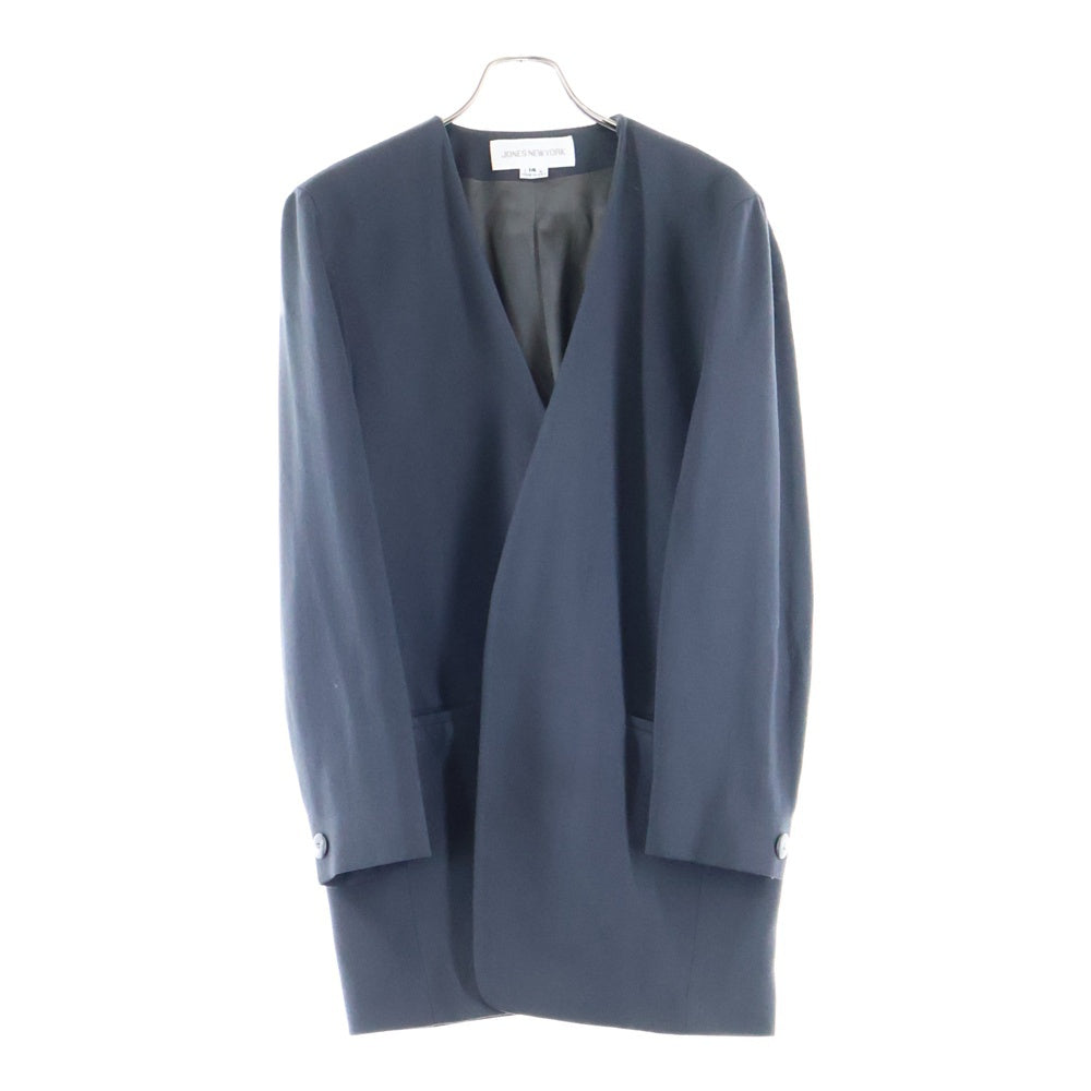 VINTAGE(ヴィンテージ) 90s JONES NEW YORK made in usa ノーカラーウールテーラードジャケット グレー