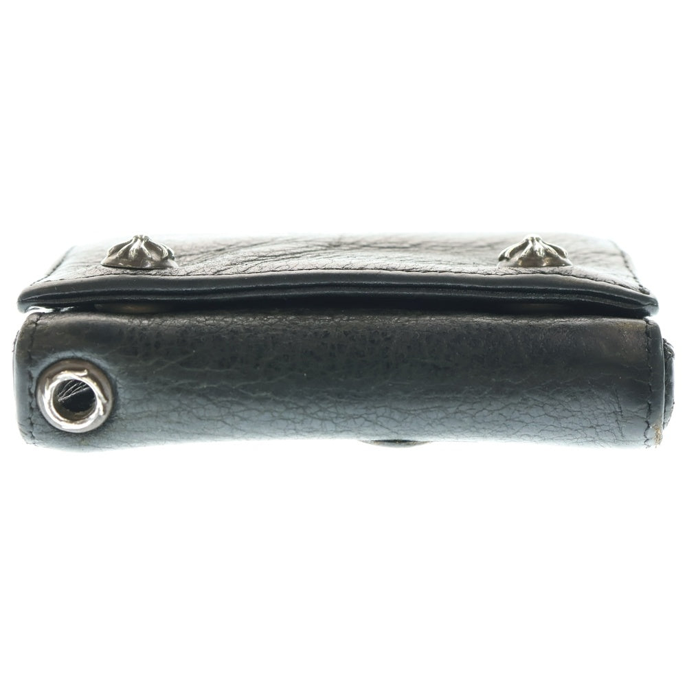 CHROME HEARTS(クロムハーツ) 3FOLD 3フォールド クロスパッチ付きクロスボールボタン レザーウォレット 財布 ブラック BCA364