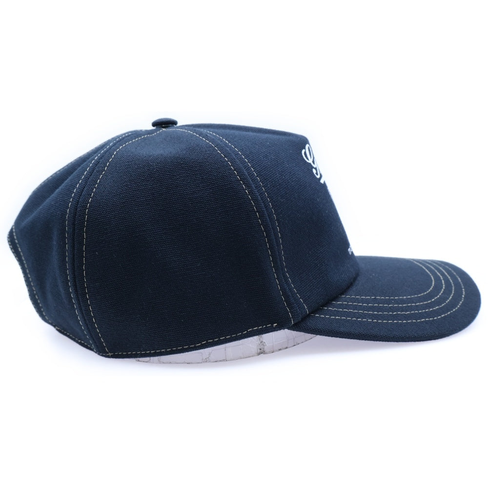 GUCCI(グッチ) フロントプリントロゴ キャンバス ベースボールキャップ ネイビー 813456 4HBE1
