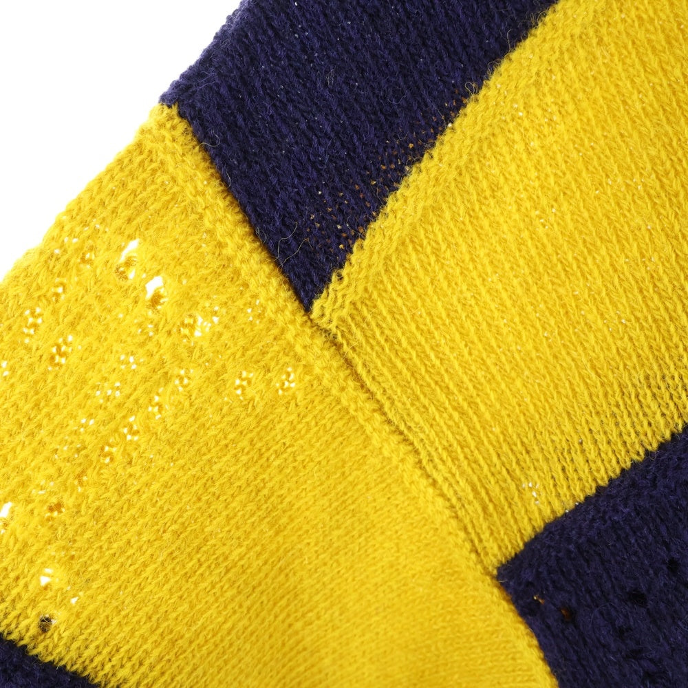 GUCCI(グッチ) GG柄 ボーダー ウール ニットセーター イエロー/ネイビー 751021 XKDFT