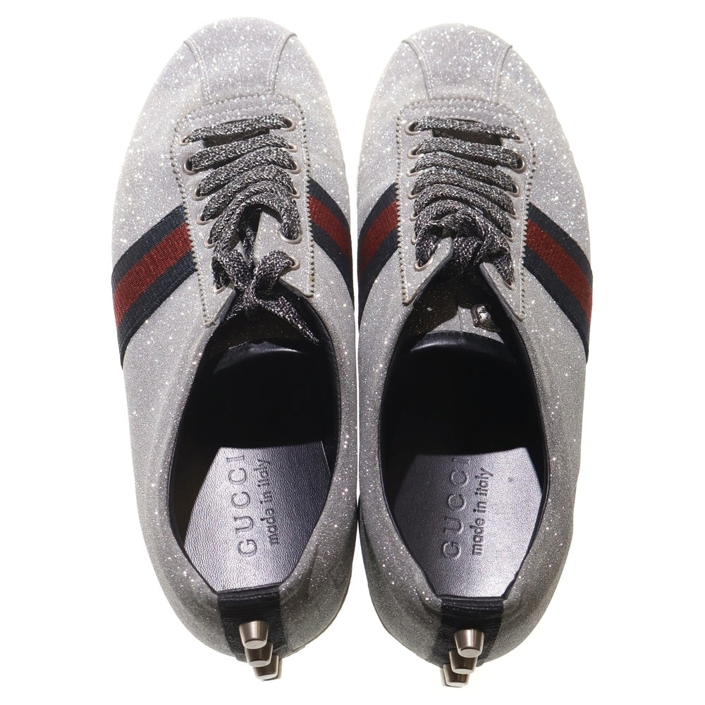 GUCCI(グッチ) ラメグリッターシェリーライン ローカットスニーカー シルバー 419544