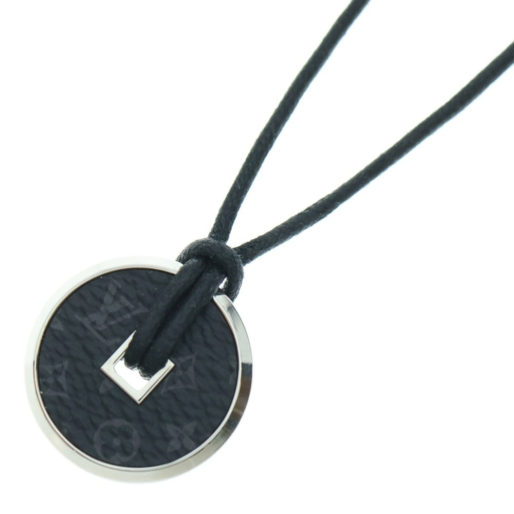 LOUIS VUITTON(ルイヴィトン) モノグラムエクリプス コリエ コイン ネックレス ブラック/シルバー M62589