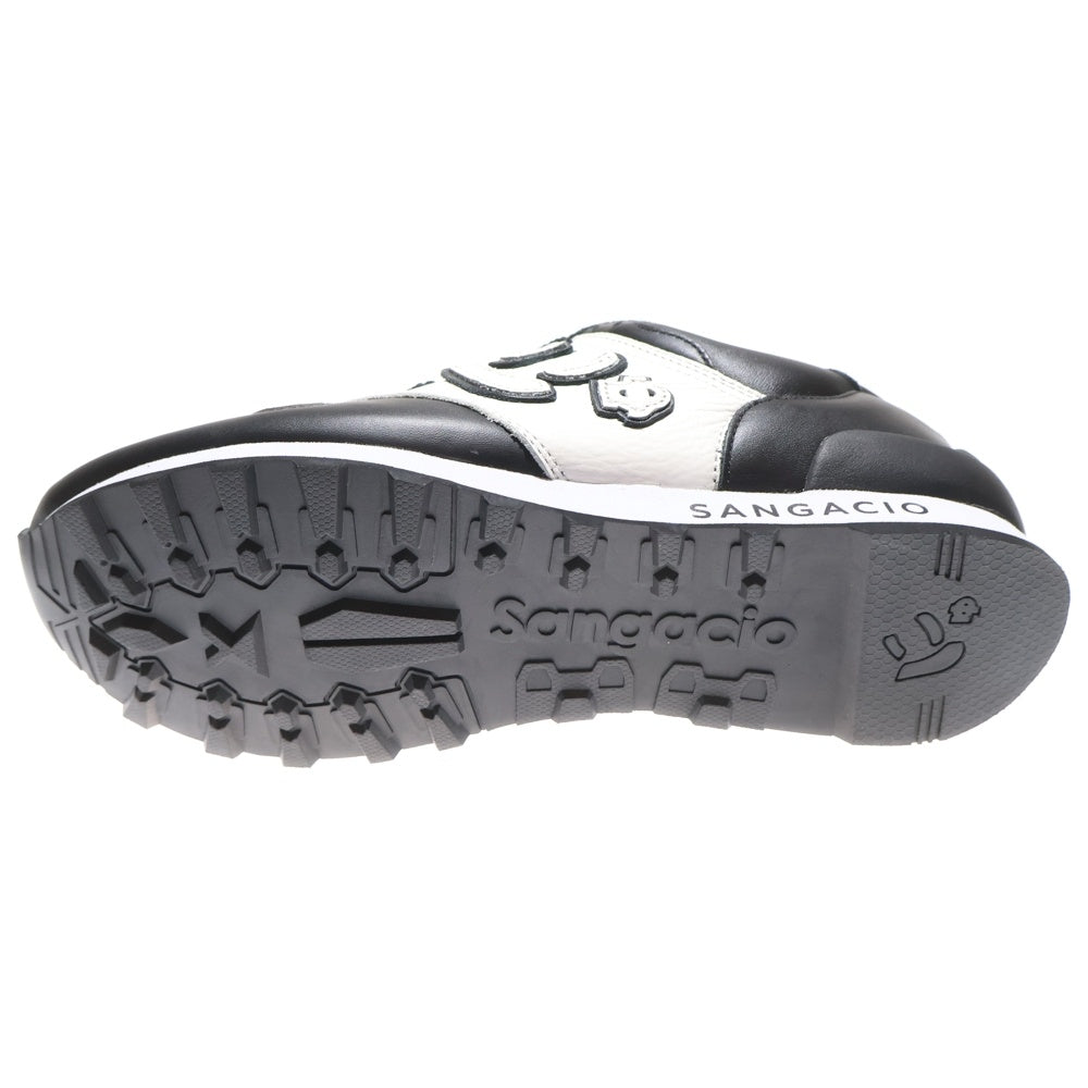 Sangacio(サンガッチョ) にゅ ロゴ入りレザーローカットスニーカー ホワイト/ブラック US9/27cm