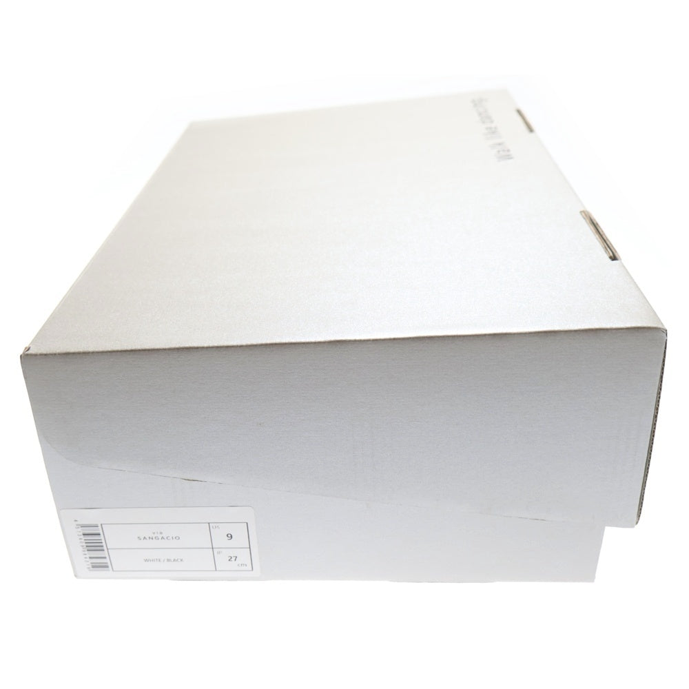 Sangacio(サンガッチョ) にゅ ロゴ入りレザーローカットスニーカー ホワイト/ブラック US9/27cm