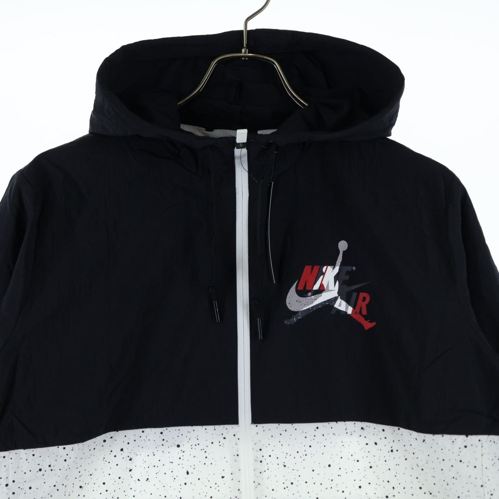 NIKE(ナイキ) JORDAN BRAND 両面プリント ナイロンフーディージップアップジャケット ブラック/ホワイト CT9369-010