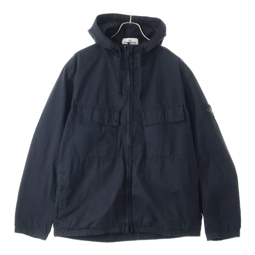 STONE ISLAND(ストーンアイランド) フロントダブルポケット ジップアップフーディージャケット ブラック 801542610