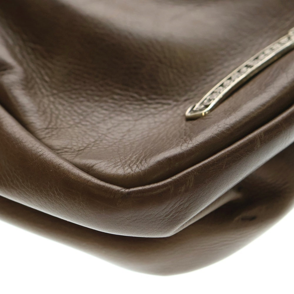 CHROME HEARTS(クロムハーツ) TAKA MINI LTHR タカミニ セメタリークロス クロスパッチ レザーショルダーバッグ ブラウン/ピンク