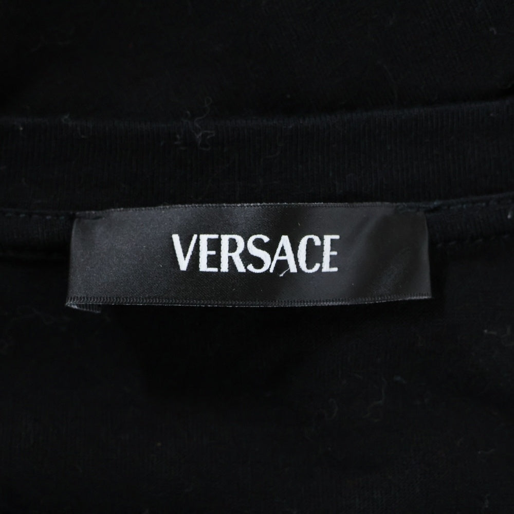 VERSACE(ヴェルサーチ) クリスタル メドゥーサ クルーネック半袖Tシャツカットソー ブラック 1013944 1A08491