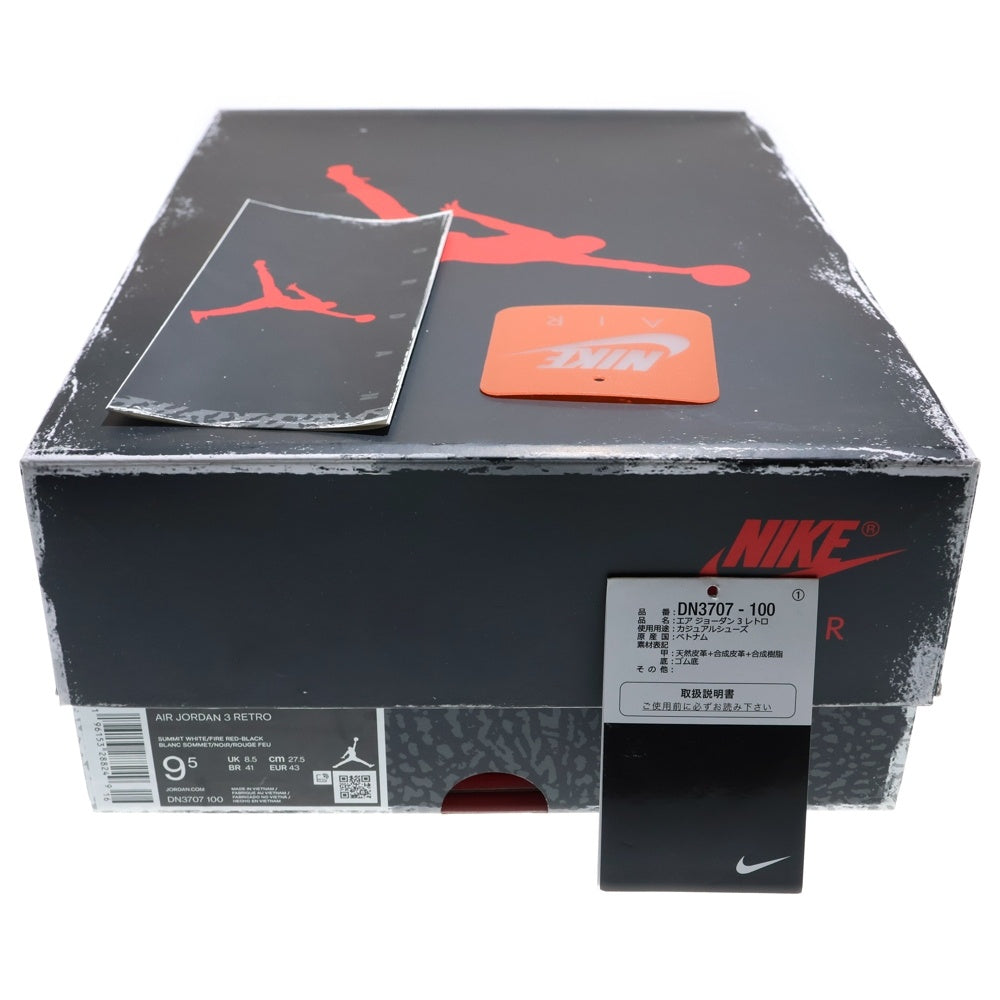 NIKE(ナイキ) Air Jordan 3 Retro White Cement Reimagined エアジョーダン3 レトロ ホワイトセメント リイマジンド ハイカットスニーカー US9.5/27.5cm DN3707-100