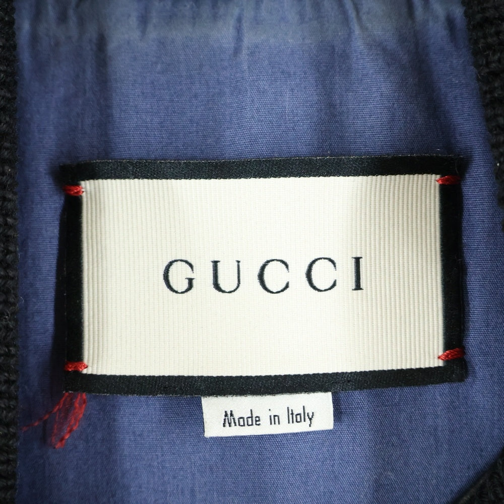 GUCCI(グッチ) ロゴパッチヴァーシティレザージャケット ブラック 523526 XG649