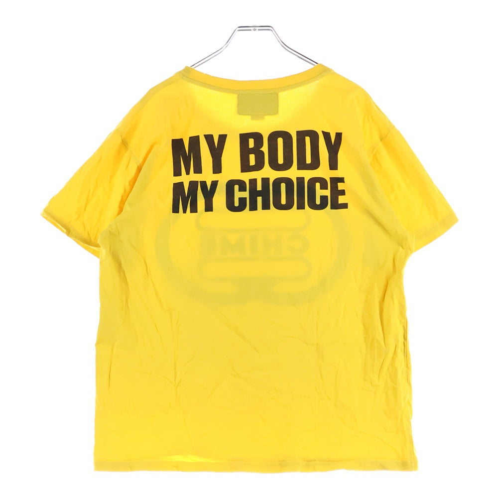 GUCCI(グッチ) CHIME FOR CHANGE 両面プリント クルーネック半袖Tシャツカットソー イエロー 493117 XJCCS