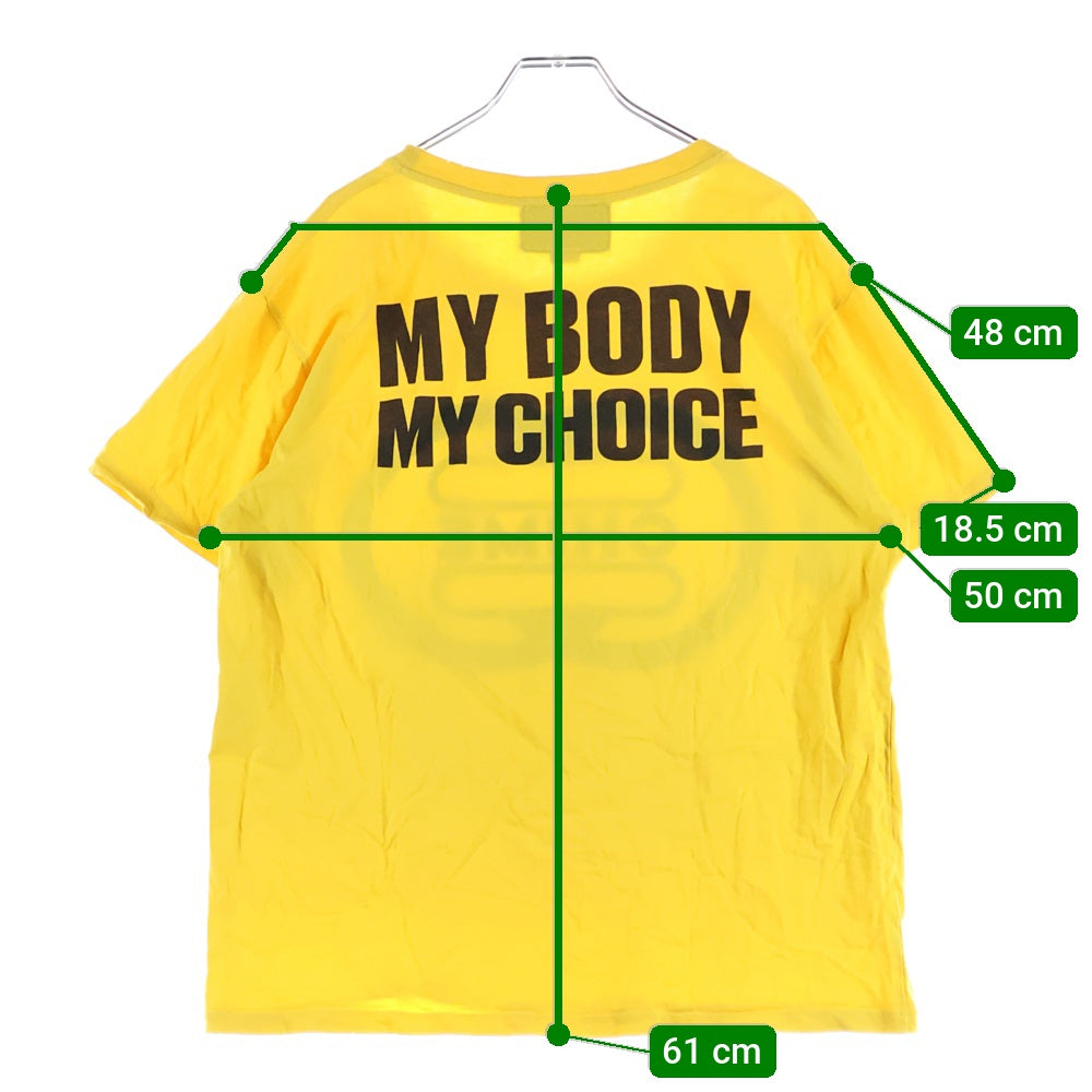 GUCCI(グッチ) CHIME FOR CHANGE 両面プリント クルーネック半袖Tシャツカットソー イエロー 493117 XJCCS