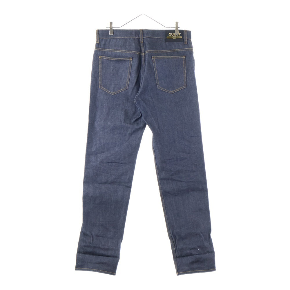GUCCI(グッチ) GGパターン 折り返し付き ジップフライ ストレートデニムパンツ インディゴ 700949 XDB1Z