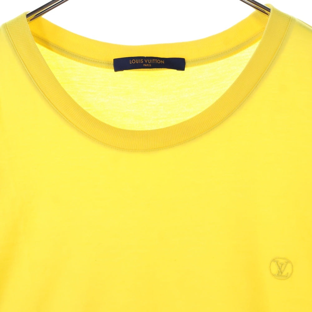 LOUIS VUITTON(ルイヴィトン) 20SS フロントLVロゴ刺繍 クルーネック半袖Tシャツカットソー イエロー RM201Q JC8 HAY50W