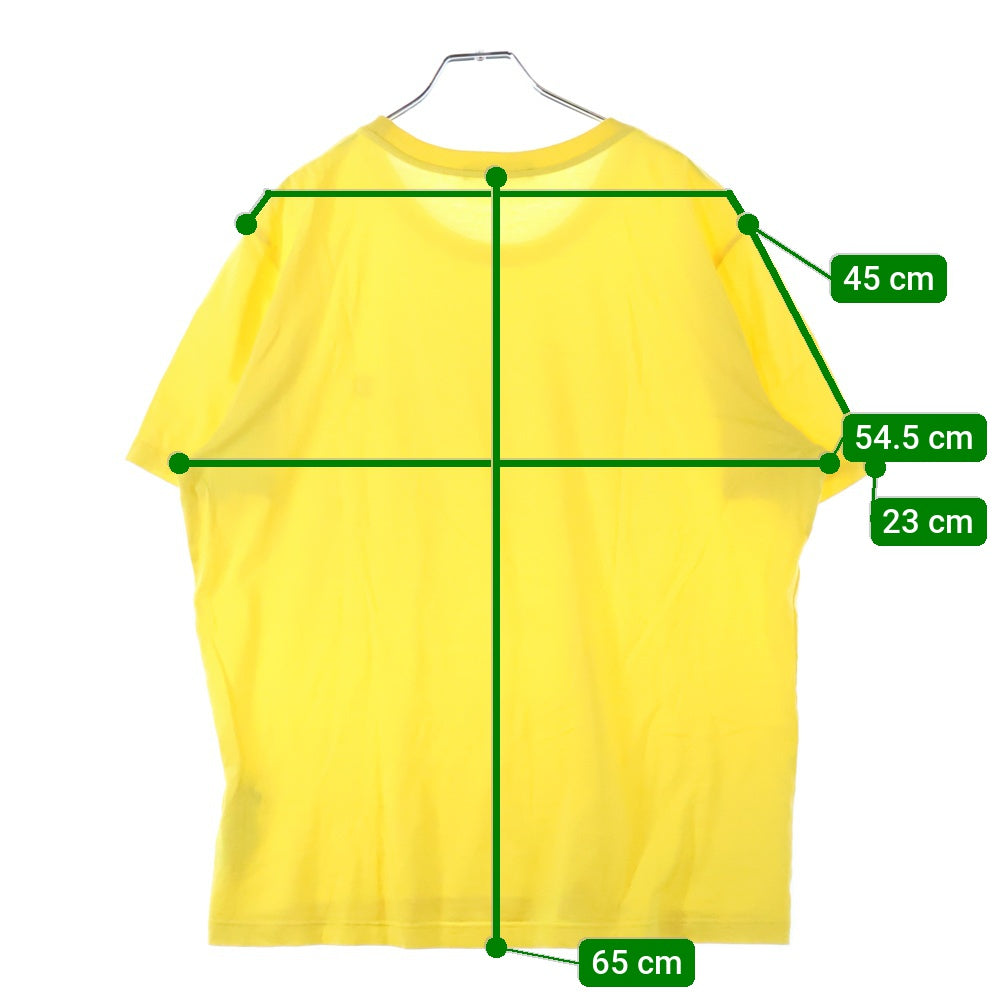 LOUIS VUITTON(ルイヴィトン) 20SS フロントLVロゴ刺繍 クルーネック半袖Tシャツカットソー イエロー RM201Q JC8 HAY50W