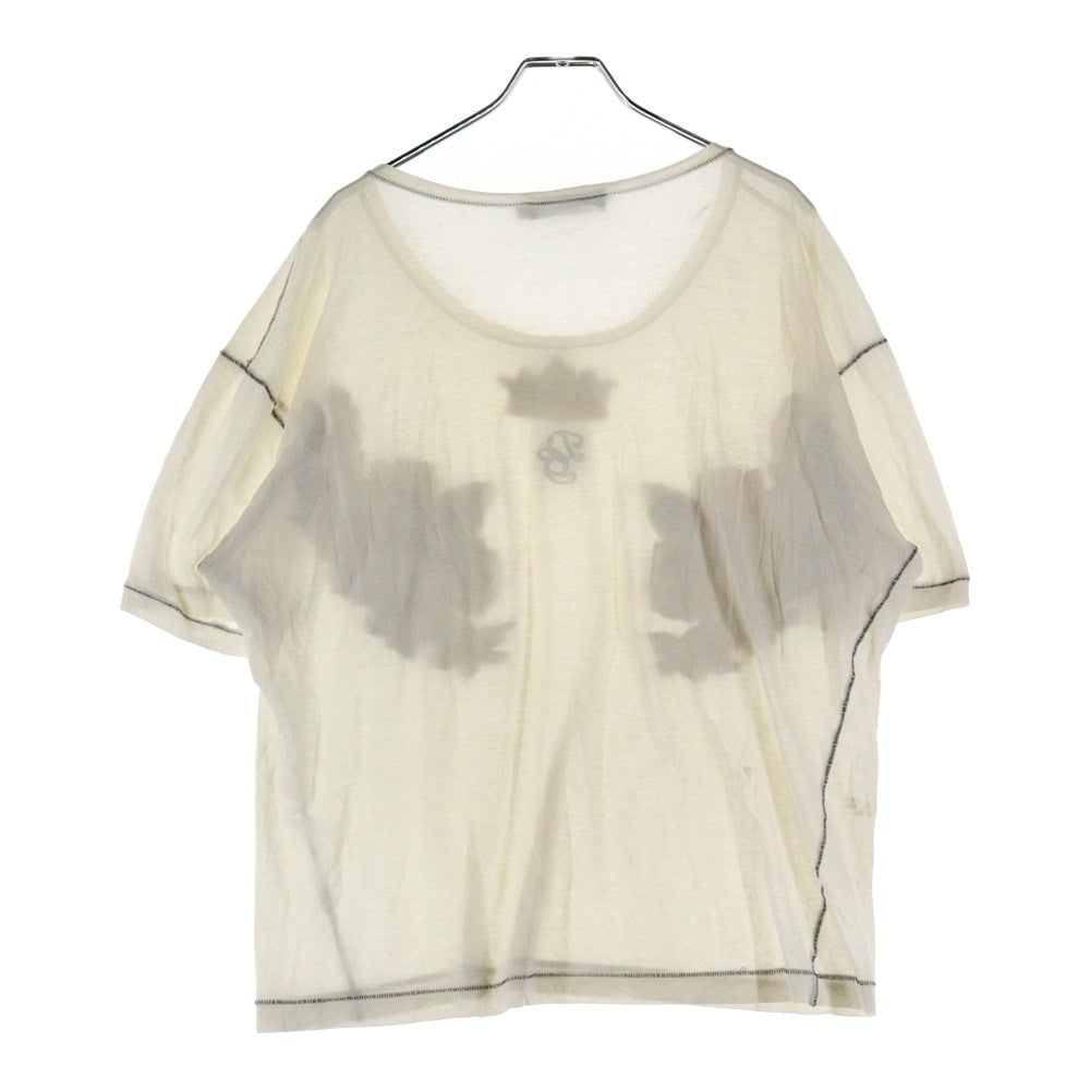 DOLCE & GABBANA(ドルチェアンドガッバーナ) エンジェルクラウンプリント クルーネック半袖Tシャツカットソー アイボリー