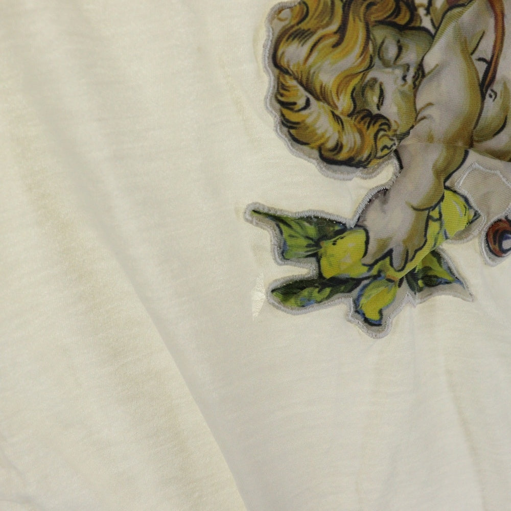 DOLCE & GABBANA(ドルチェアンドガッバーナ) エンジェルクラウンプリント クルーネック半袖Tシャツカットソー アイボリー