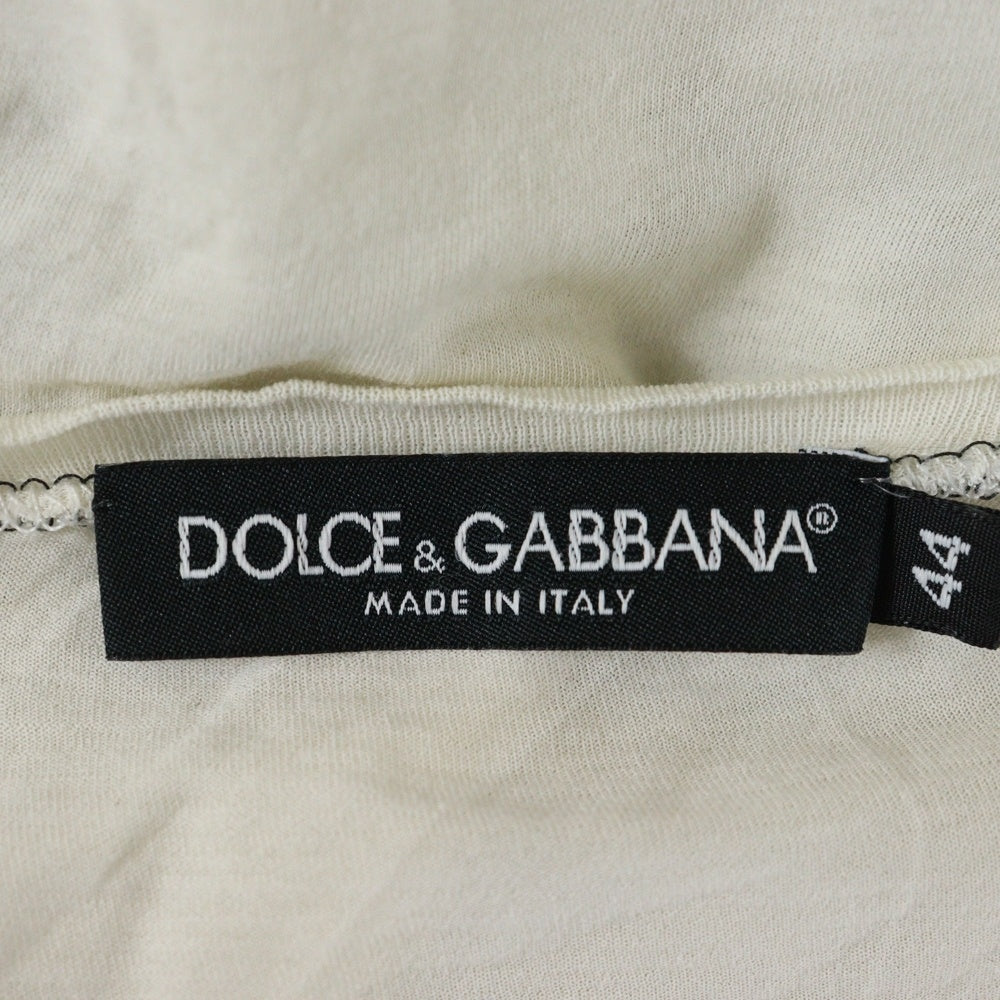 DOLCE & GABBANA(ドルチェアンドガッバーナ) エンジェルクラウンプリント クルーネック半袖Tシャツカットソー アイボリー