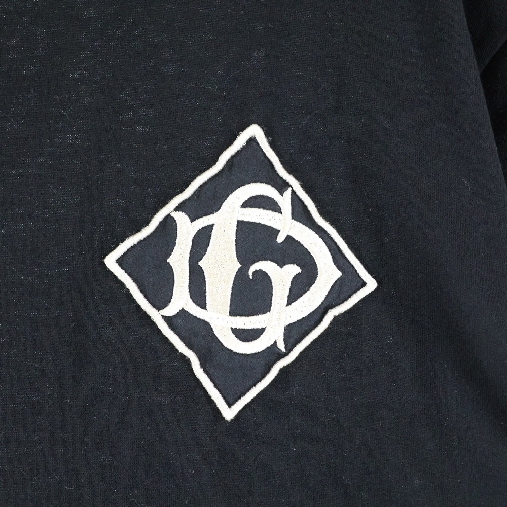DOLCE & GABBANA(ドルチェアンドガッバーナ) フロンド刺繍ロゴ クルーネック半袖Tシャツカットソー ブラック