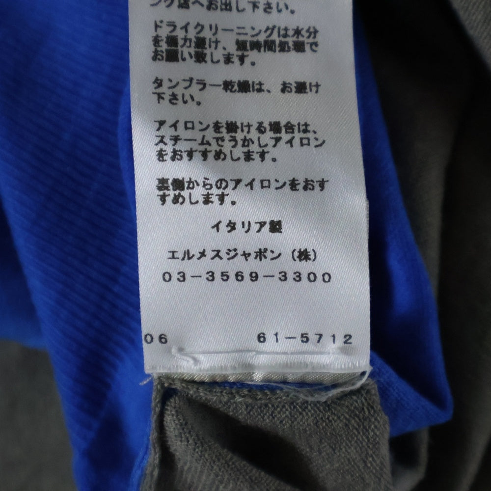 HERMES(エルメス) ツートンカラー クルーネック半袖Tシャツカットソー ブルー/グレー 61-5712