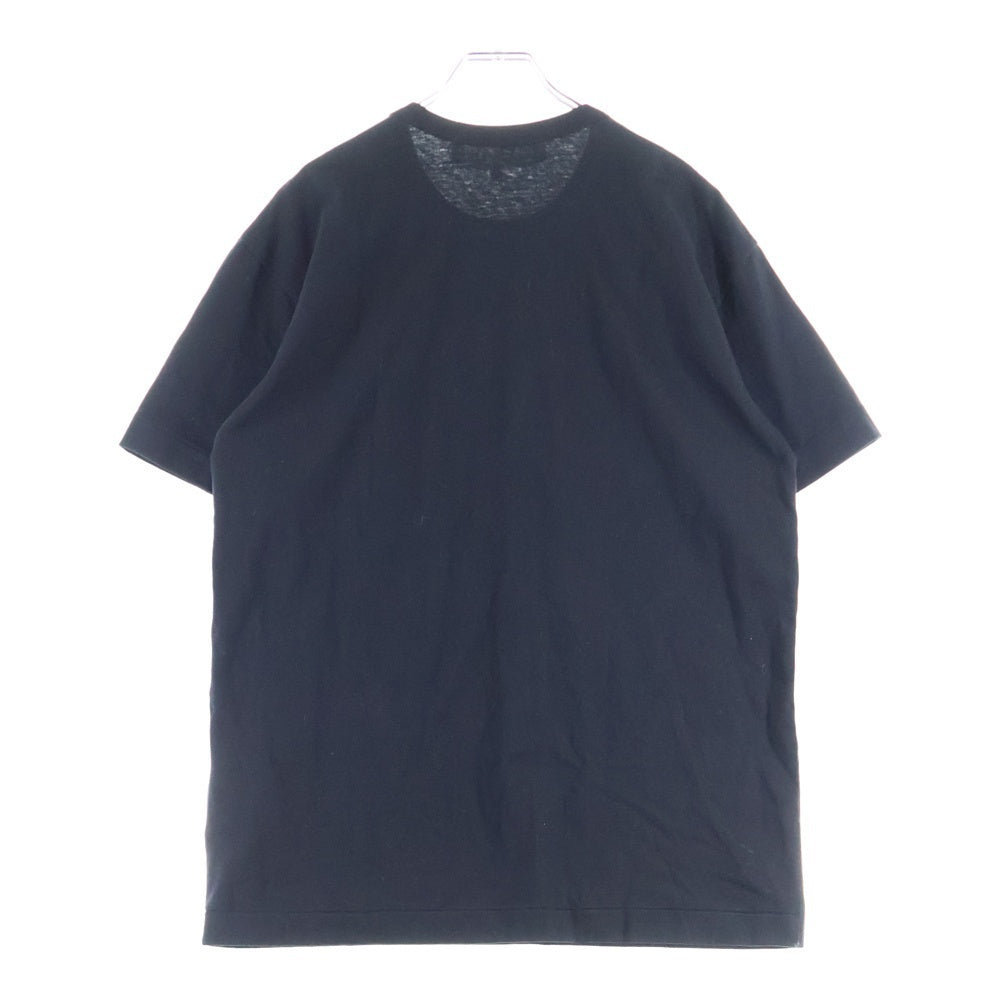PLAY COMME des GARCONS(プレイコムデギャルソン) レッドハート ロゴ刺繍 クルーネック半袖Tシャツカットソー ブラック AZ-T304
