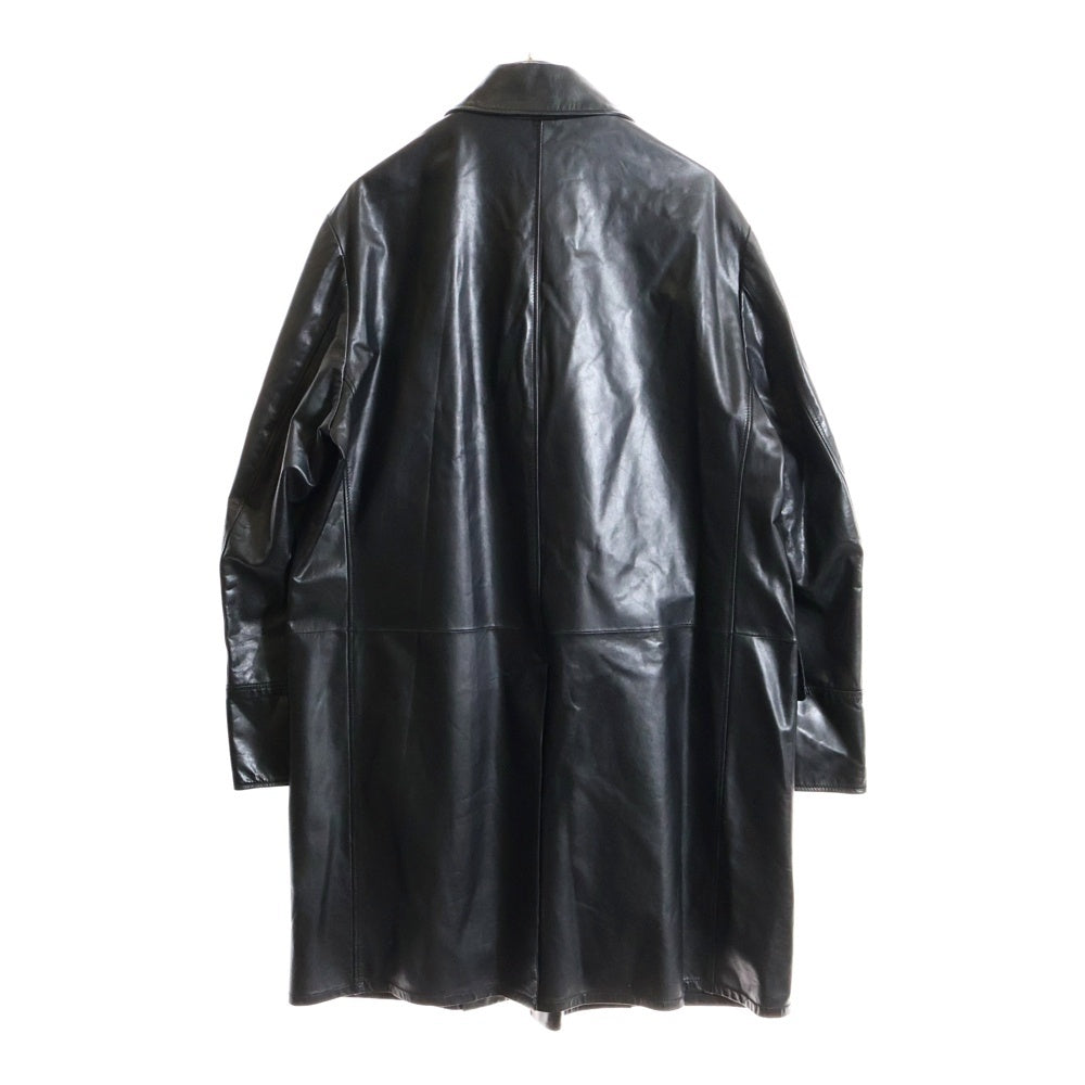 BOTTEGA VENETA(ボッテガヴェネタ) レザーロングコートジャケット made in italy ブラック