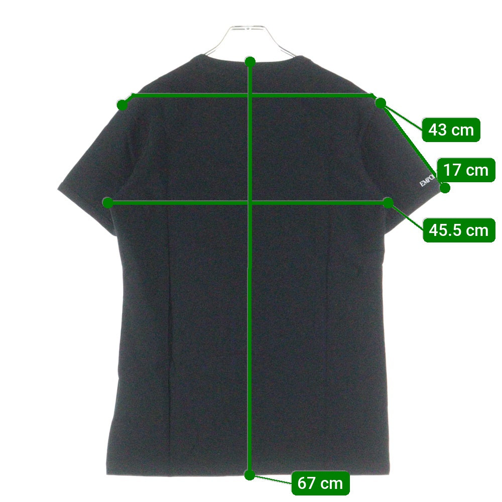 EMPORIO ARMANI(エンポリオアルマーニ) アームロゴ Vネック半袖Tシャツカットソー ブラック