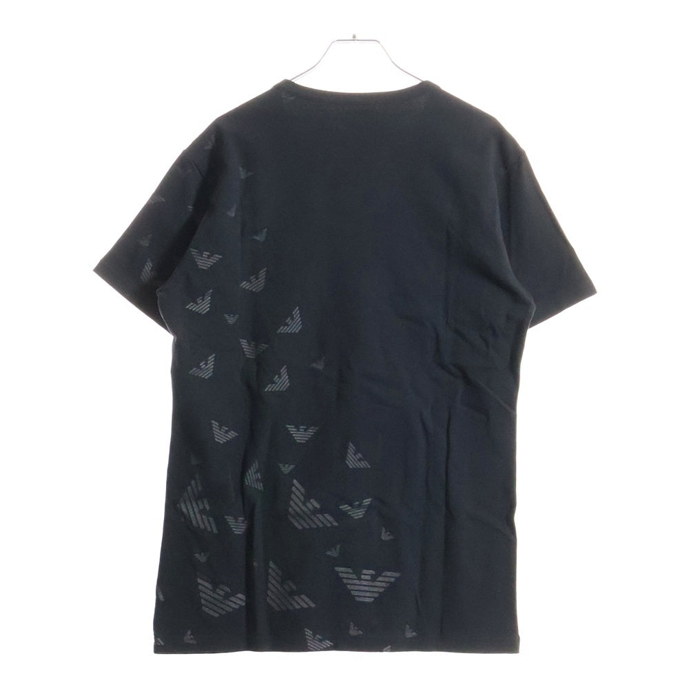 EMPORIO ARMANI(エンポリオアルマーニ) 両面ロゴプリント Vネック半袖Tシャツカットソー ブラック