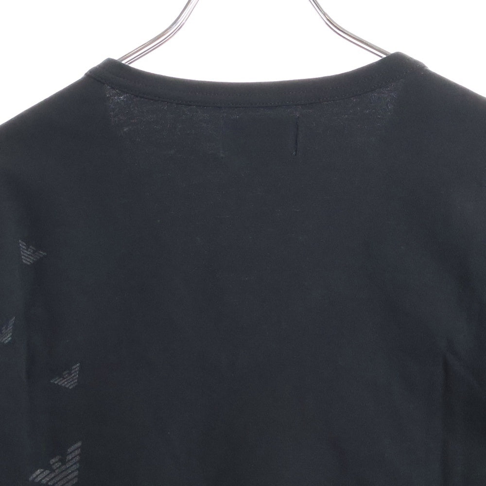 EMPORIO ARMANI(エンポリオアルマーニ) 両面ロゴプリント Vネック半袖Tシャツカットソー ブラック