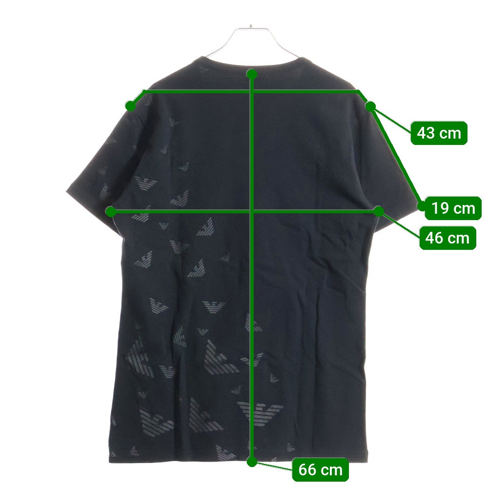 EMPORIO ARMANI(エンポリオアルマーニ) 両面ロゴプリント Vネック半袖Tシャツカットソー ブラック