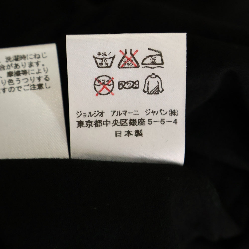 EMPORIO ARMANI(エンポリオアルマーニ) レフトスリーブラメロゴプリント Vネック半袖Tシャツカットソー ブラック