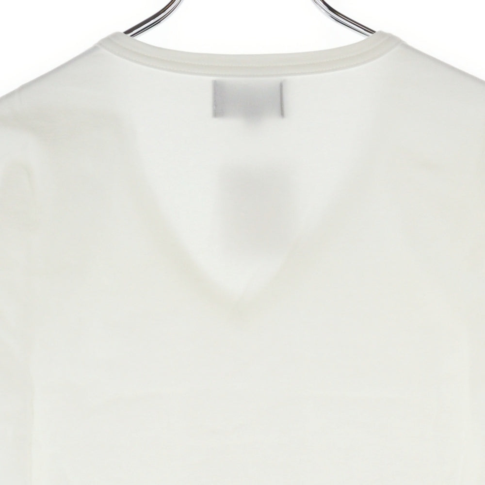 EMPORIO ARMANI(エンポリオアルマーニ) アームロゴプリント Vネック半袖Tシャツカットソー ホワイト