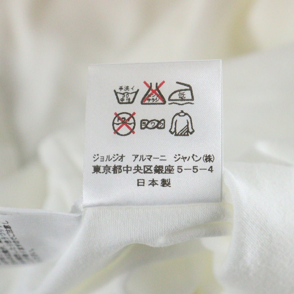 EMPORIO ARMANI(エンポリオアルマーニ) アームロゴプリント Vネック半袖Tシャツカットソー ホワイト