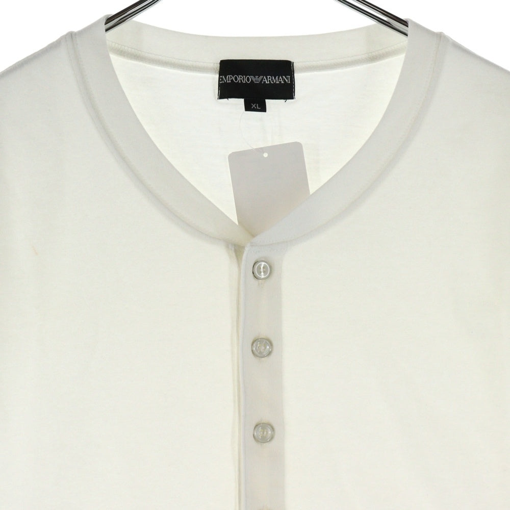 EMPORIO ARMANI(エンポリオアルマーニ) ヘンリーネック半袖Tシャツカットソー ホワイト