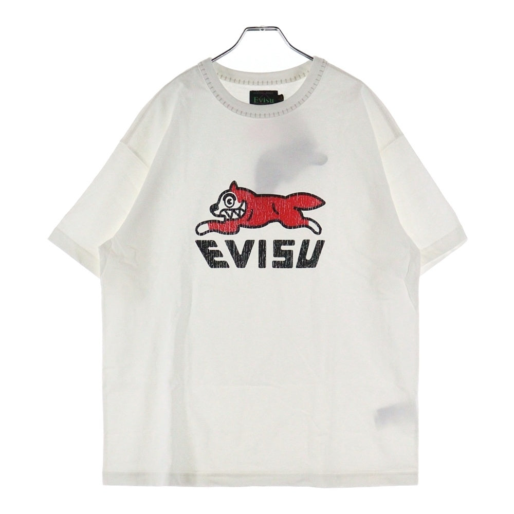 EVISU(エビス) ×ICECREAM 両面プリント クルーネック半袖Tシャツカットソー ホワイト 2EAICM5TS7023RXCT