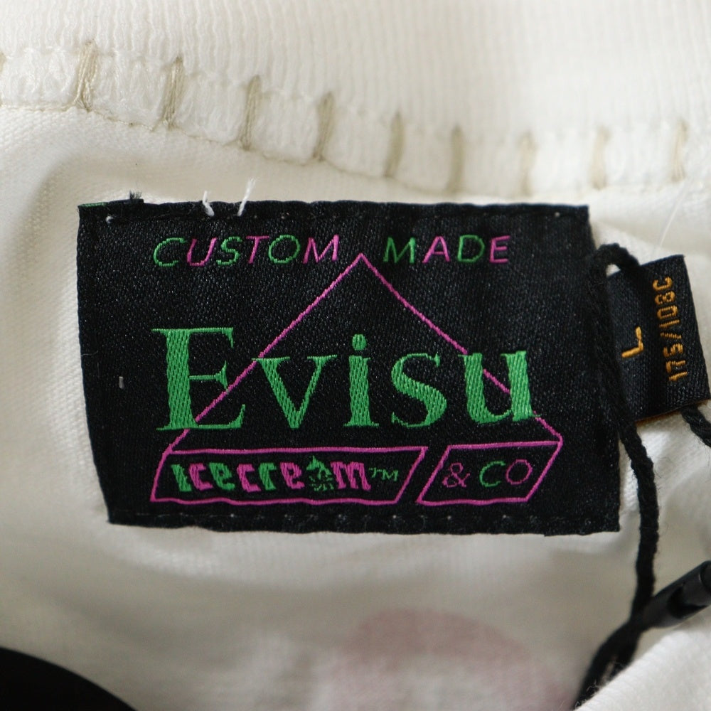 EVISU(エビス) ×ICECREAM 両面プリント クルーネック半袖Tシャツカットソー ホワイト 2EAICM5TS7023RXCT