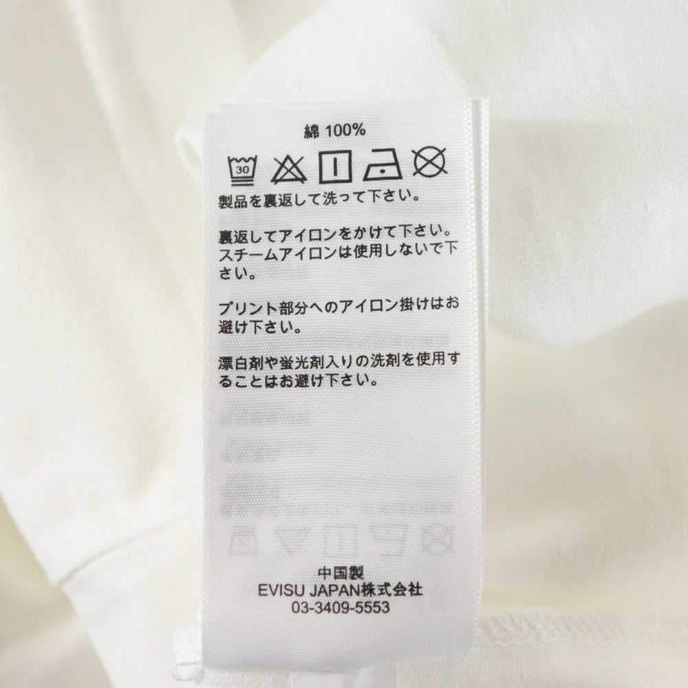 EVISU(エビス) ×ICECREAM 両面プリント クルーネック半袖Tシャツカットソー ホワイト 2EAICM5TS7023RXCT