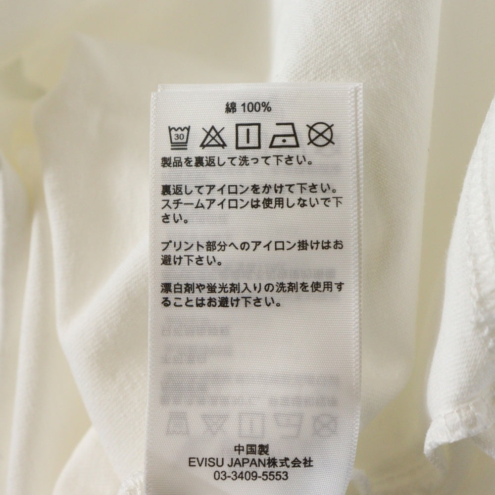 EVISU(エビス) ×ICECREAM 両面プリント クルーネック半袖Tシャツカットソー ホワイト 2EAICM5TS7023RXCT