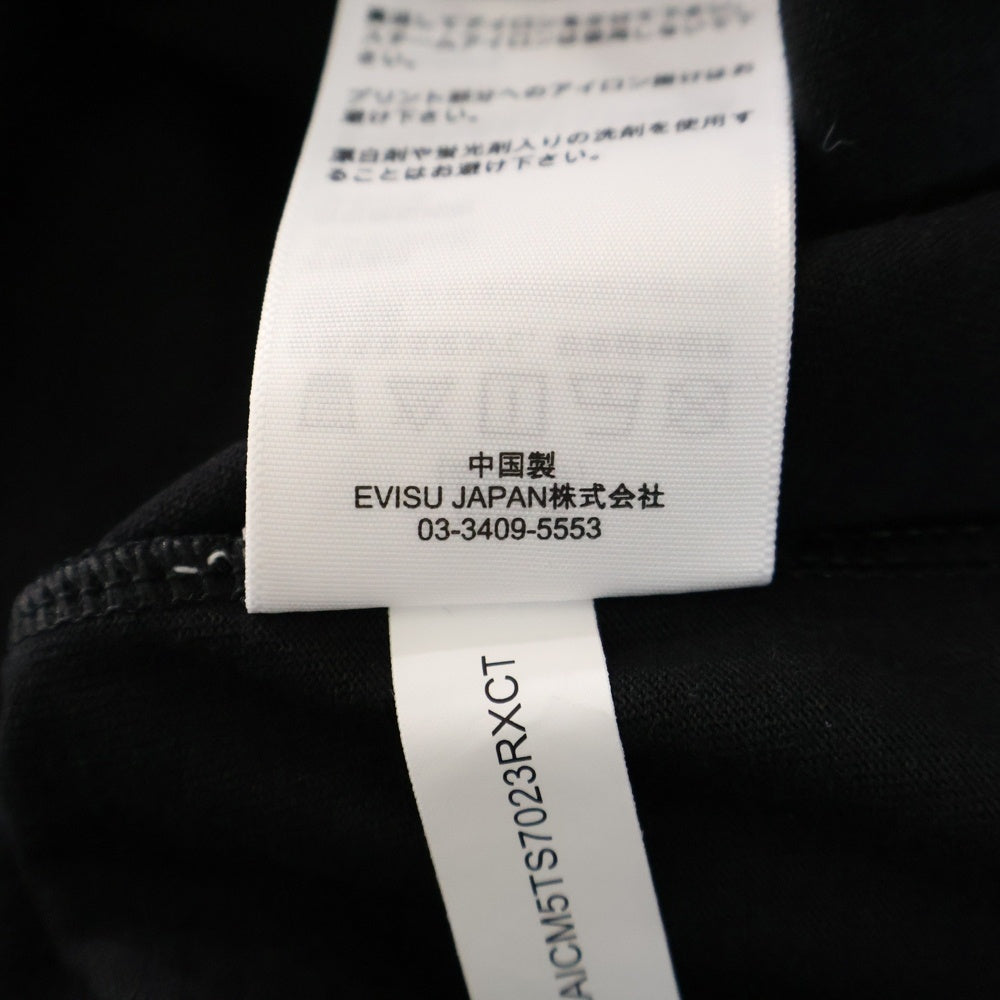 EVISU(エビス) ×ICECREAM 両面プリント クルーネック半袖Tシャツカットソー ブラック 2EAICM5TS7023RXCT