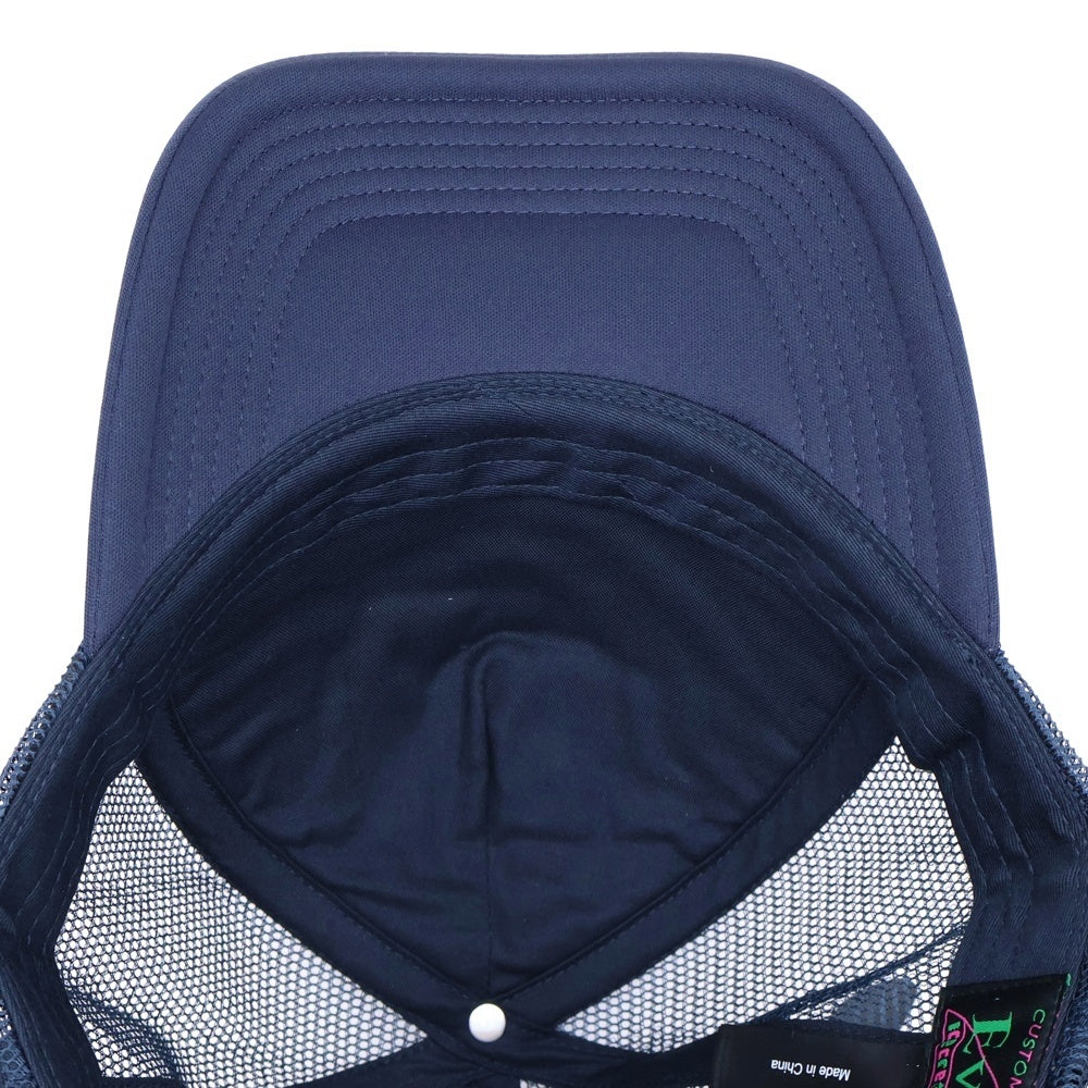 EVISU(エビス) ×ICECREAM ロゴ刺繍 トラッカーメッシュキャップ ネイビー 2EAICU5HT7029XXCT