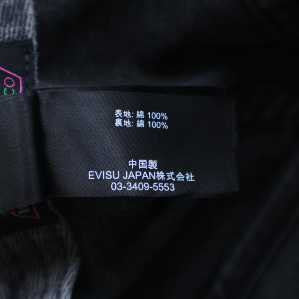 EVISU(エビス) ×ICECREAM ロゴ刺繍 デニムキャップ グレー 2EAICU5HT7030XXCT
