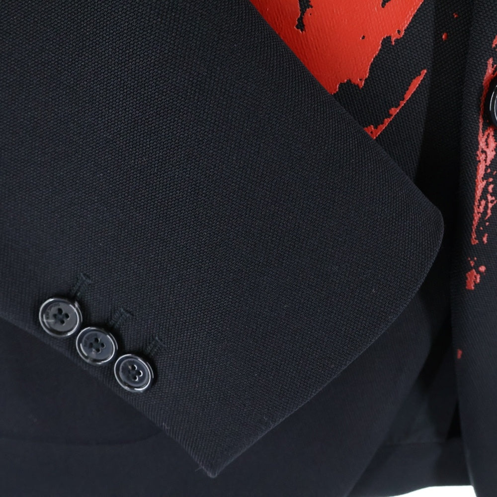 RAF SIMONS(ラフシモンズ) 22SS グラフィックデザイン テーラードジャケット ブラック/レッド 221-547