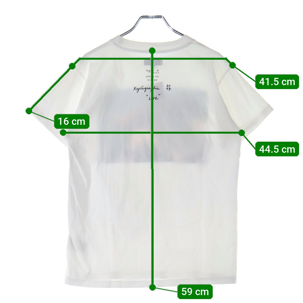 agnes b.(アニエスベー) OLIVIA BEE フォトプリント クルーネック半袖Tシャツカットソー ホワイト 7835SBD9