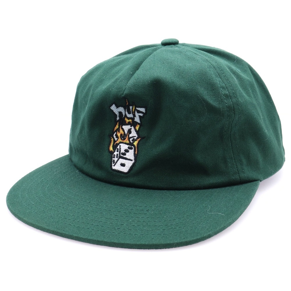 HUF(ハフ) ダイス刺繍ロゴ スナップバックキャップ 帽子 グリーン HT00704