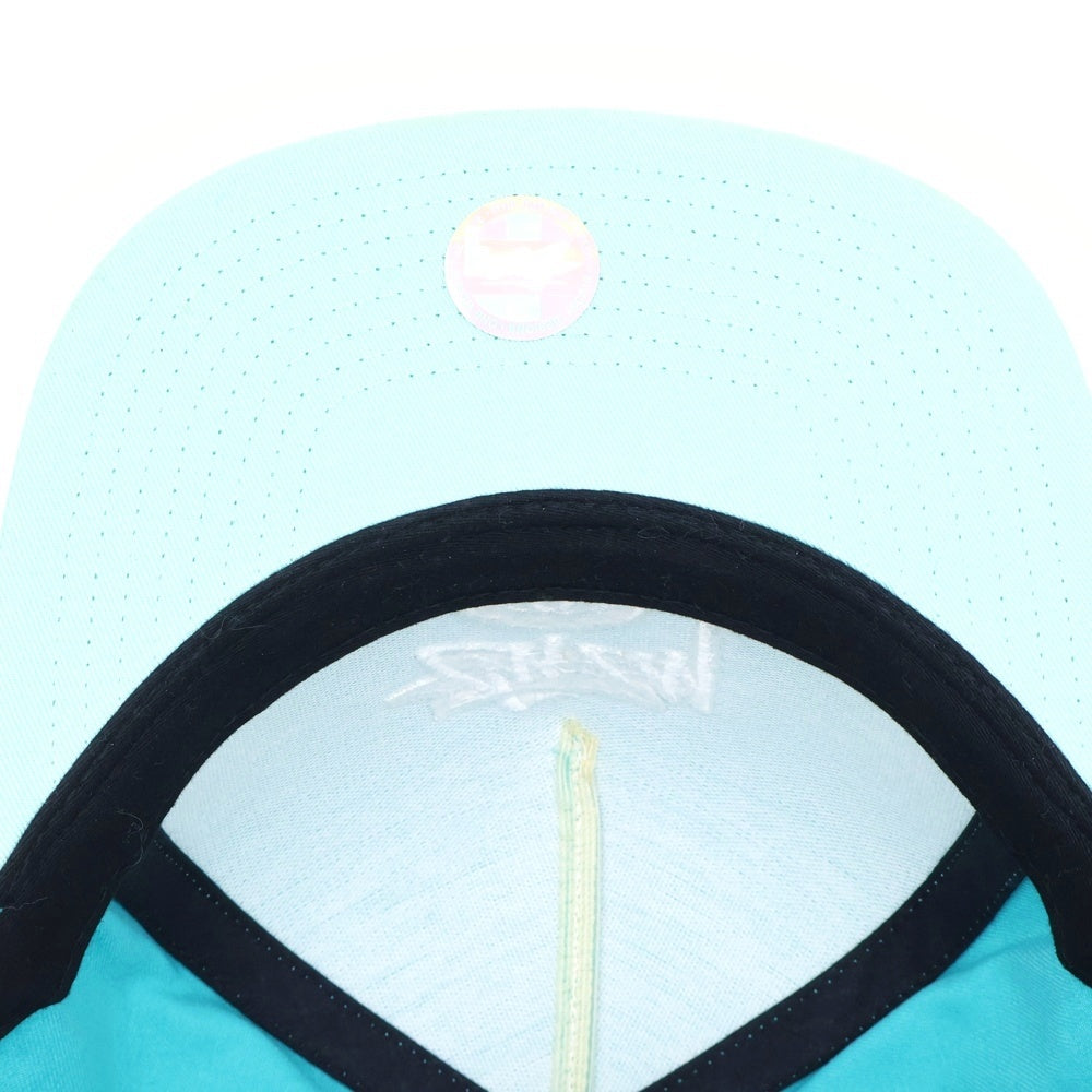 STUSSY(ステューシー) フロント刺繍ロゴ スナップバックキャップ ライトブルー